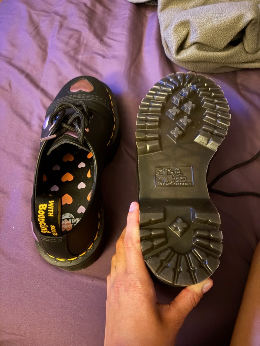 Dr. Martens Black Heart Accent Lace-Up Shoes